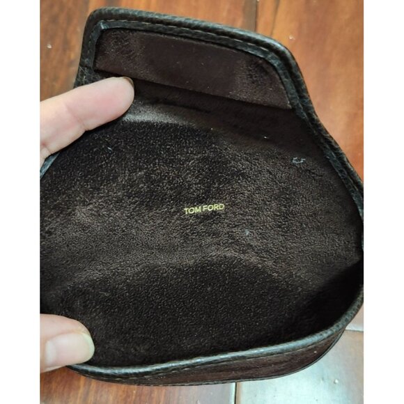 Tom Ford Sunglasses Case Brown Suede Hard Shell Eyeglass Holder Luxury Designer - Picture 3 of 3